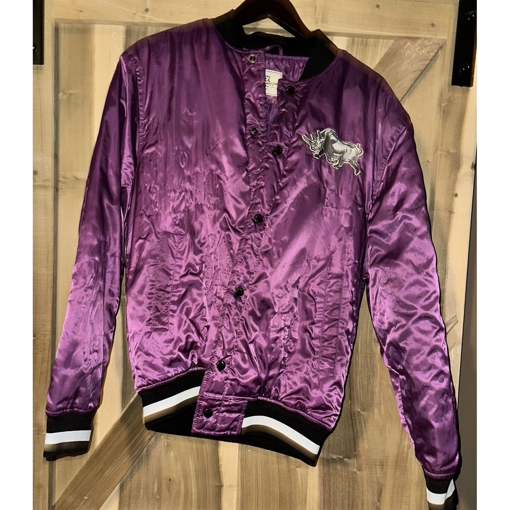 Vintage Ecko Unltd Purple Rhino‎ Bomber Jacket Men's Size Large Y2K 90s
